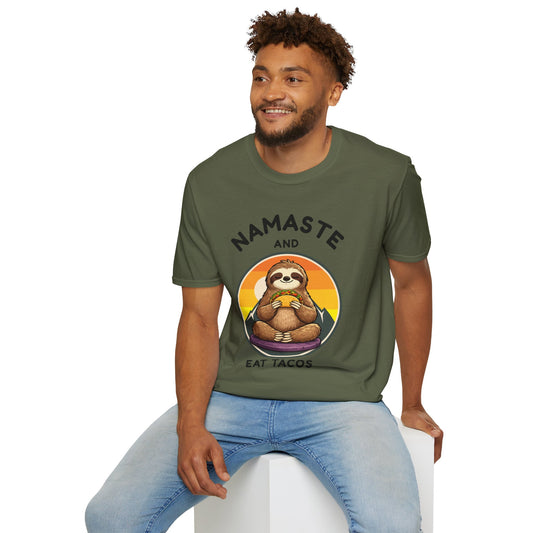 Namaste and Eat Tacos Sloth T-Shirt
