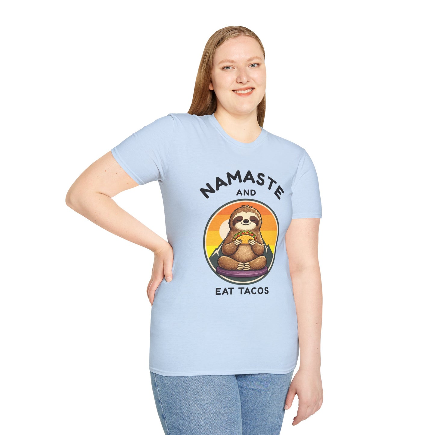 Namaste and Eat Tacos Sloth T-Shirt
